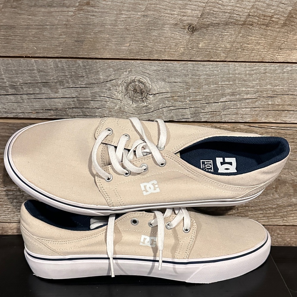 DC Men's Beige Canvas Sneakers
